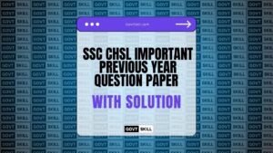 SSC CHSL Important Previous Year Question Paper With Solution