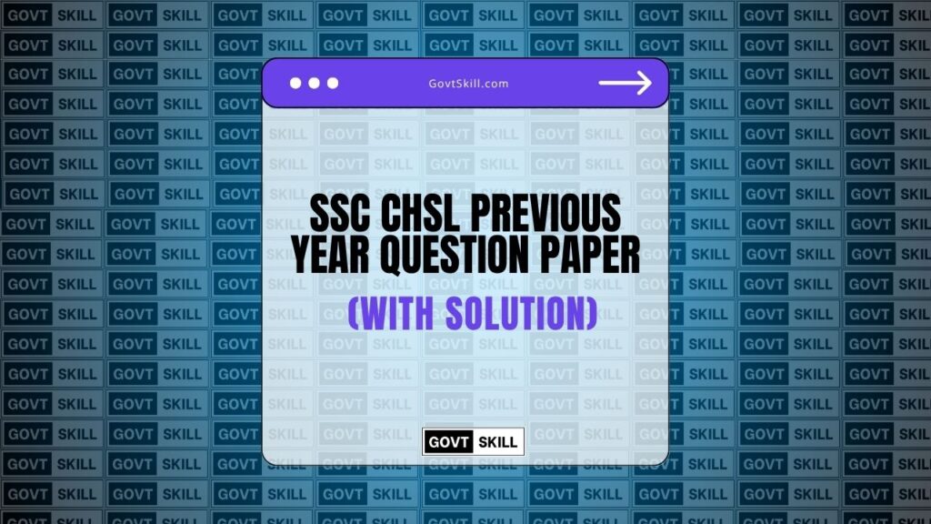 SSC CHSL Previous Year Exam Paper 2024 Questions and Answers