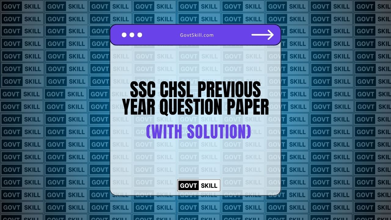 SSC CHSL Previous Year Exam Paper 2024 Questions and Answers